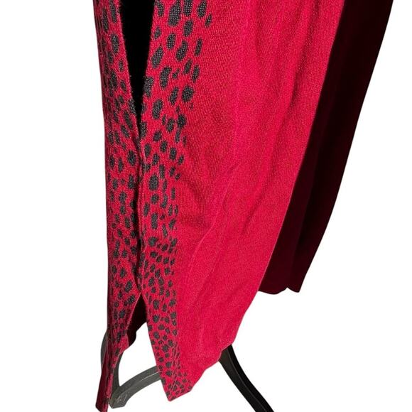Chicos S/M leopard print Ruana wrap.  Red - Picture 4 of 12